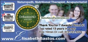 top rate dr bastos ND Acupuncturist Nutrition Dr Elisabeth Bastos ND award thank you
